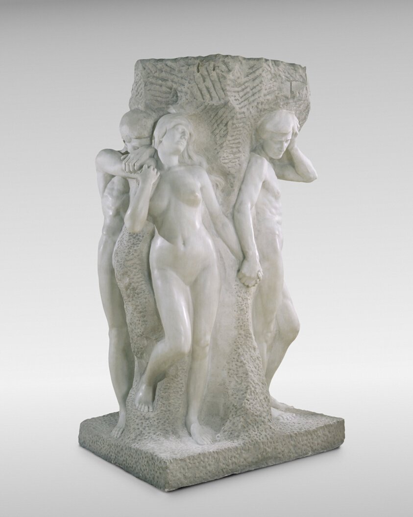 Lorado Taft, The Solitude of the Soul (1901–1914) — four marble figures in physical proximity, each enclosed in their own solitude, none touching